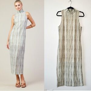 NEW Skies Are Blue Mock Neck Sleeveless Abstract Midi Dress Size Medium